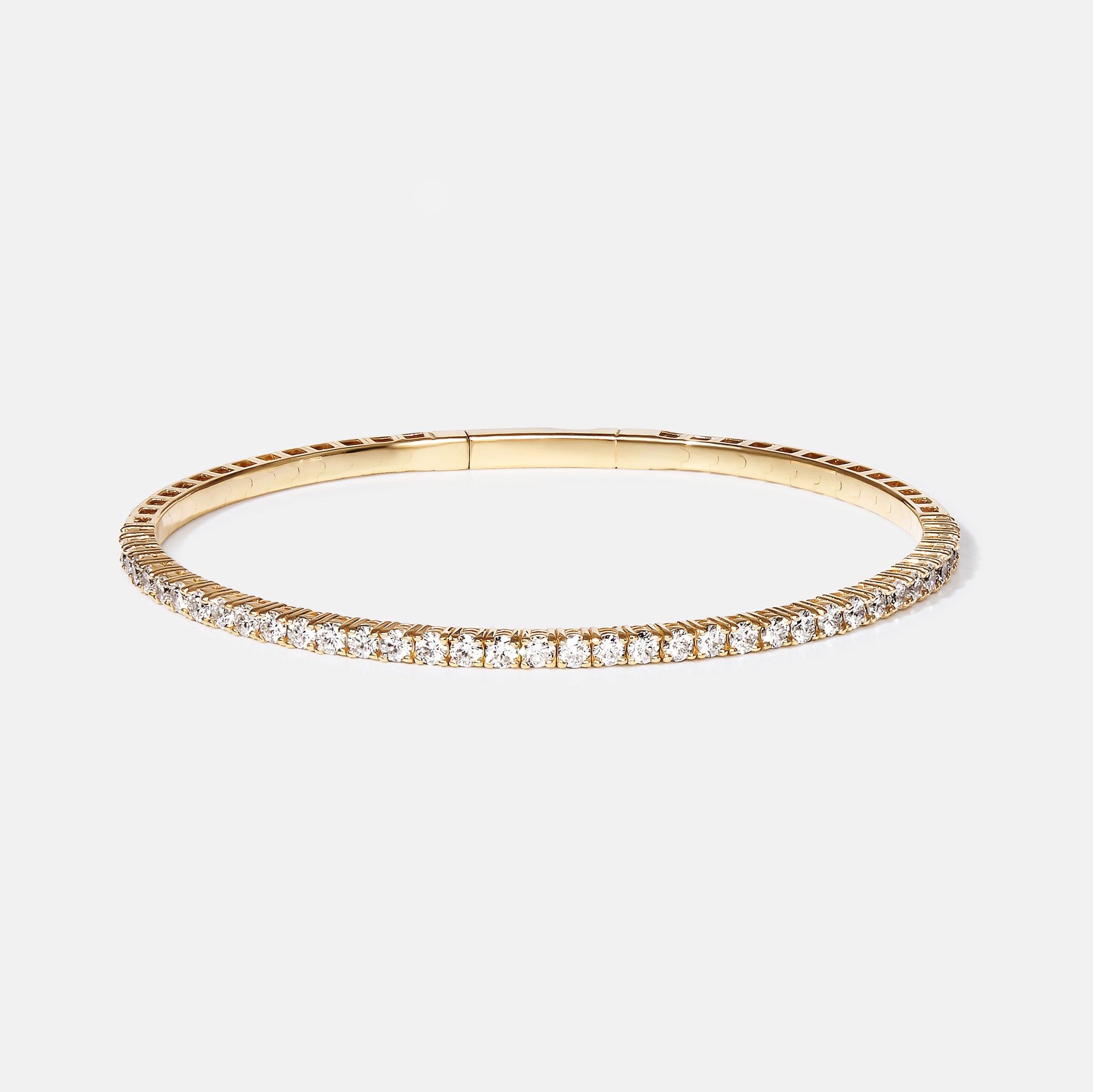 ab-grown diamond tennis bangle with comfort-fit flex design