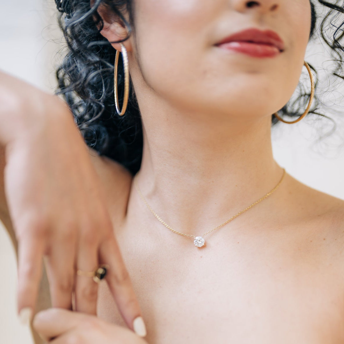 Lab Grown Diamond Necklace Round