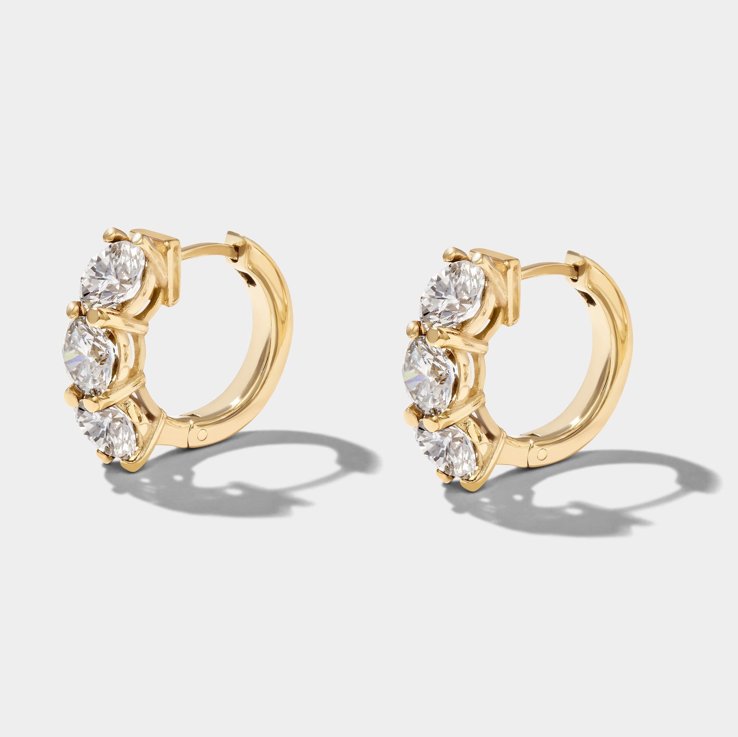 Ebb Tide Diamond Huggies – Lab-Grown Diamond Hoop Earrings in 14k Gold