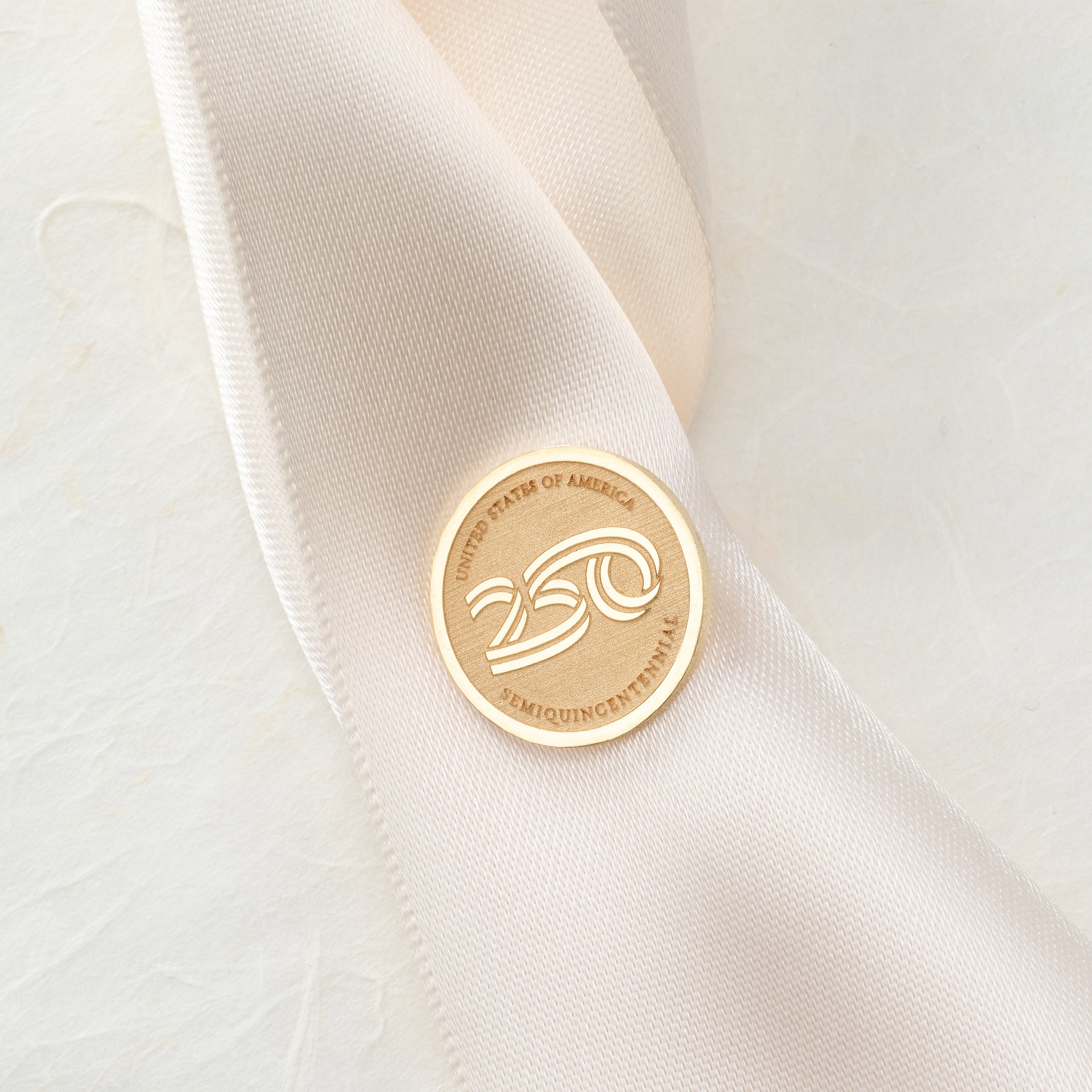 Official America 250 Semiquincentennial commemorative lapel pin in solid 14K gold with diamonds, handcrafted in the USA to celebrate America&