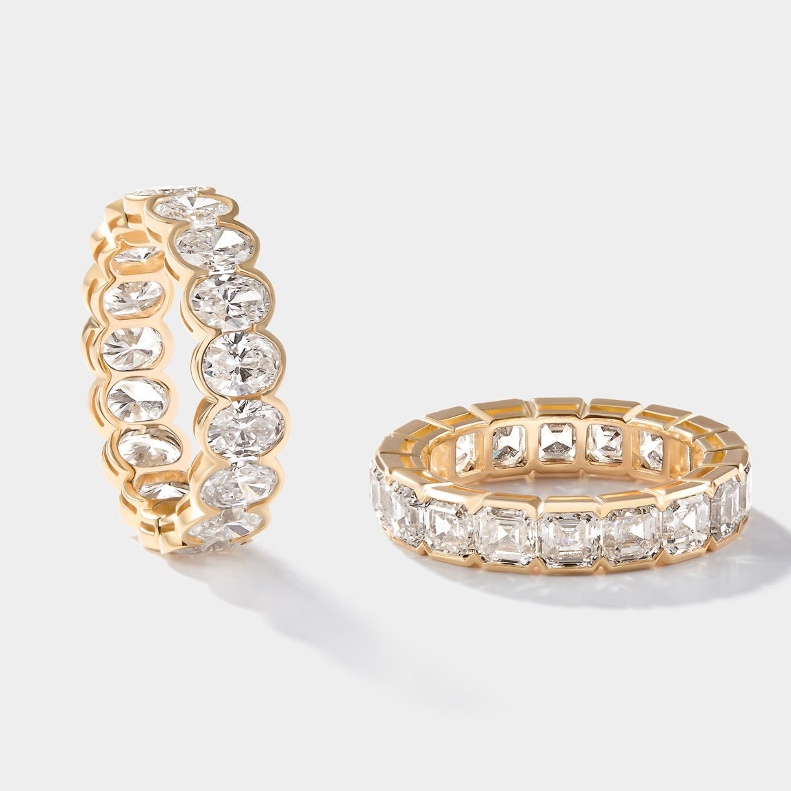 Asscher Cut Diamond Bezel Band