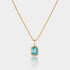 Lab blue diamond pendant on a chain