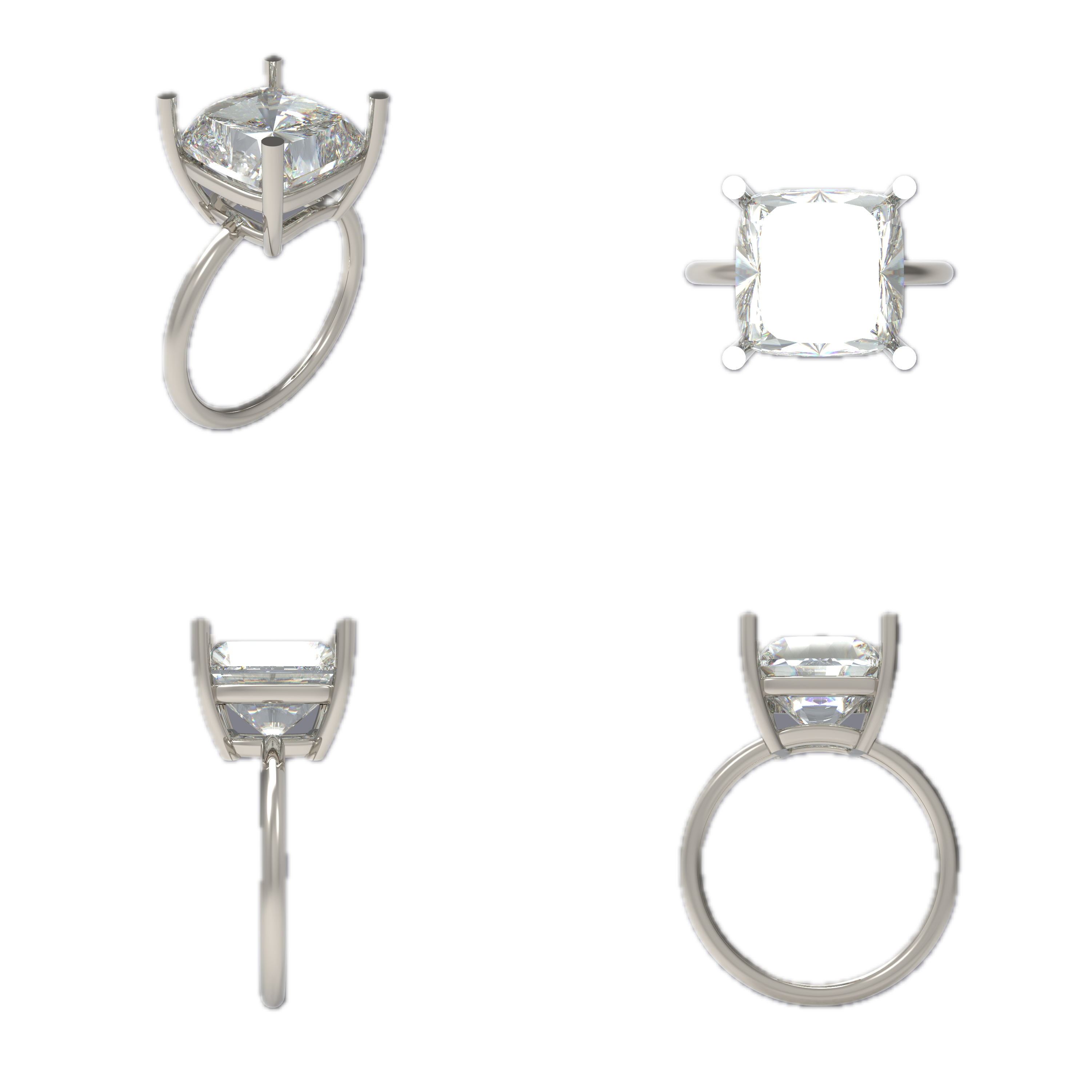 Women’s Custom 14K White Gold Engagement Ring with 3.23ct Lab-Grown Pink Princess-Cut Diamond | Cove Fine Jewelry 2025