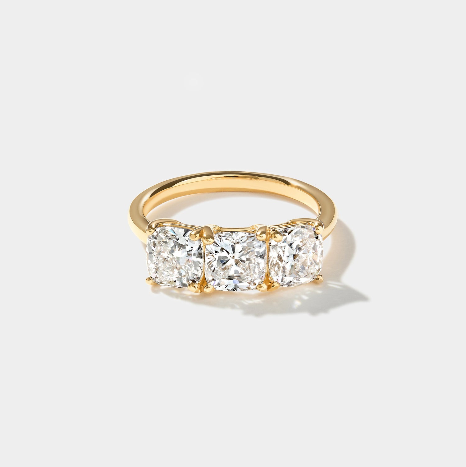 3-Stone Diamond Anniversary Ring in Yellow Gold