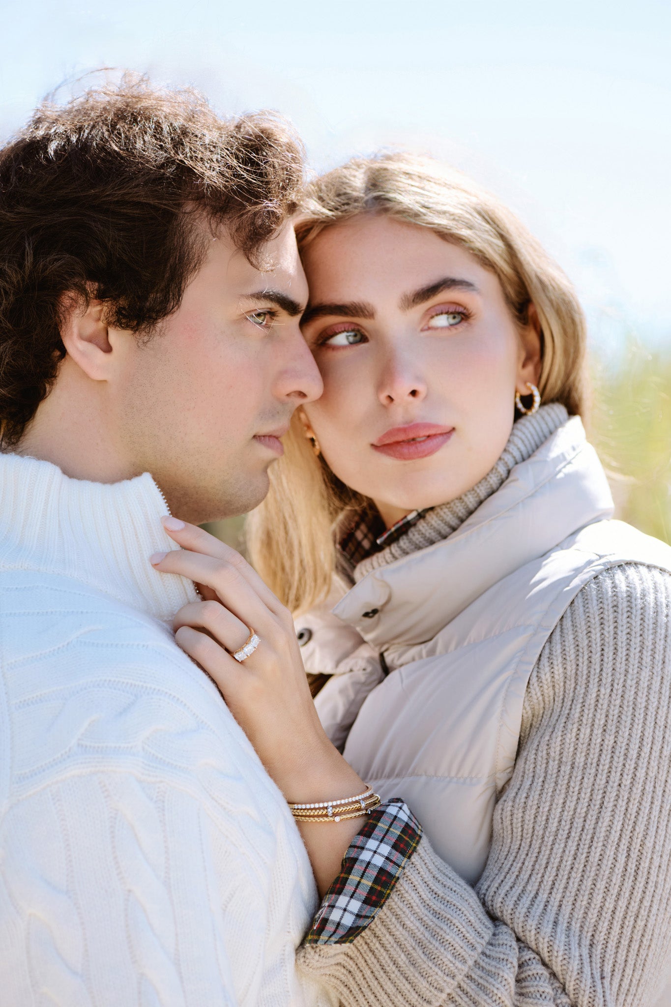 Liberty Tricolor Diamond, Ruby & Sapphire Bangle Bracelet | American-Made Fine Jewelry