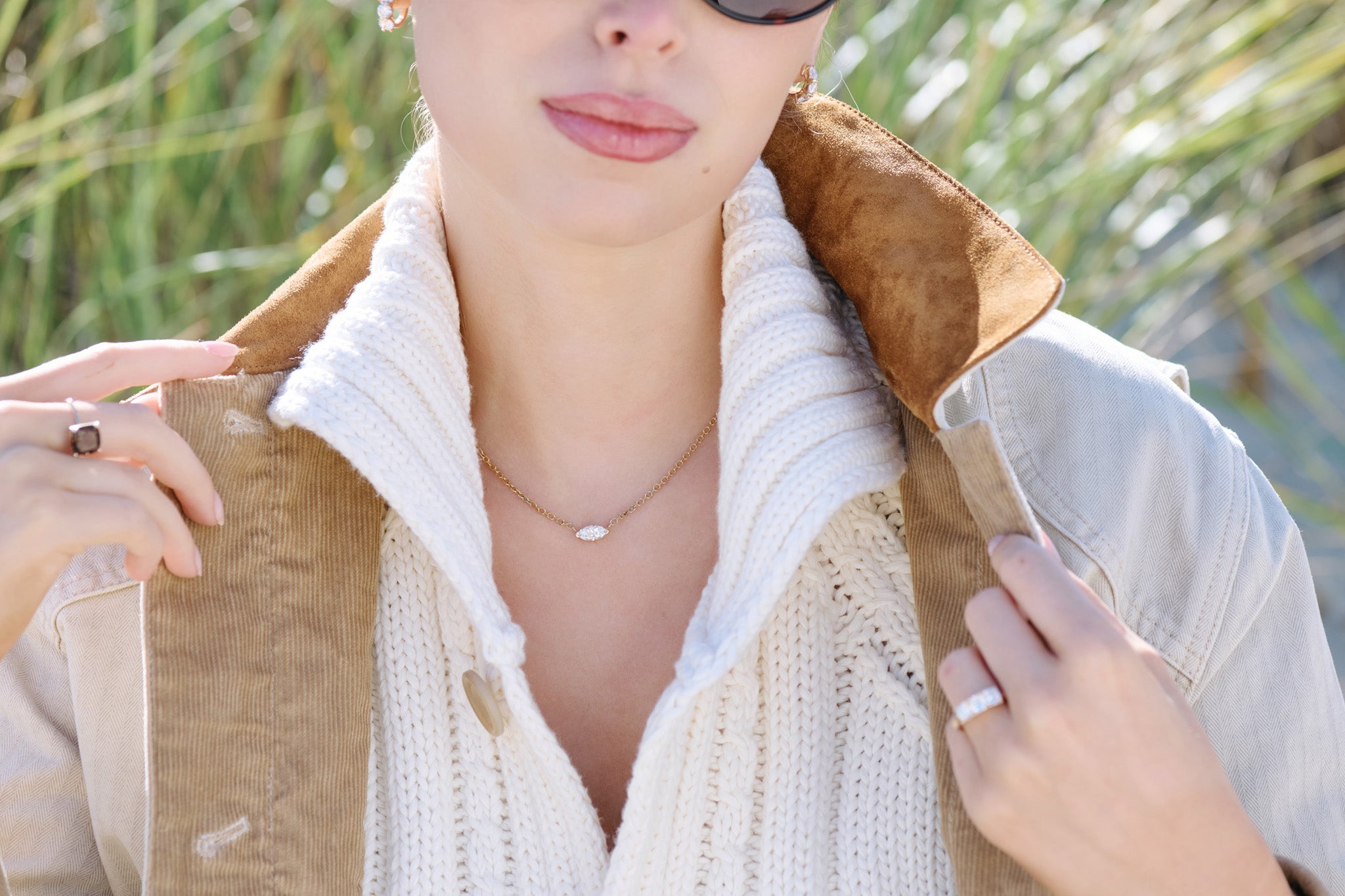 Ocean Crest Necklace | Marquise Lab Grown Diamond Necklace