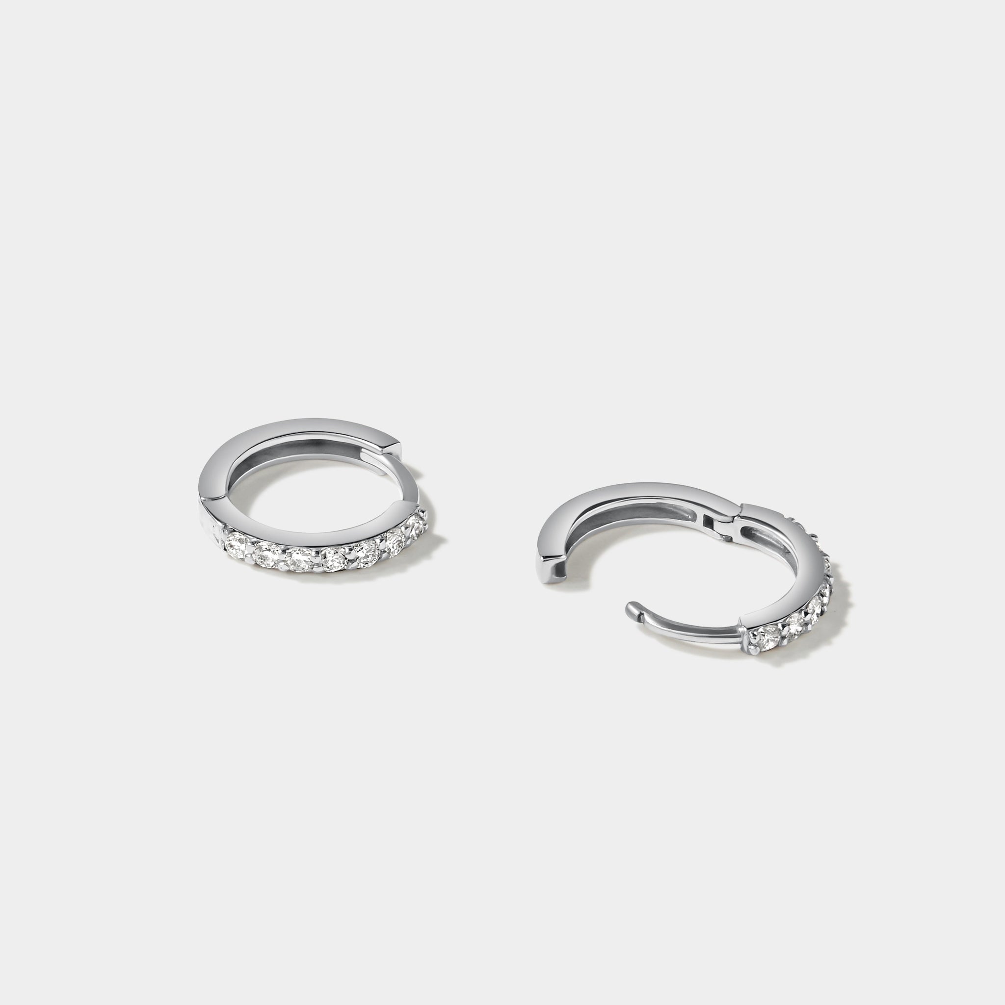 High Tide Huggie Hoop Earrings – 14k Gold with Lab-Grown Diamonds | Ocean-Safe Fine Jewelry