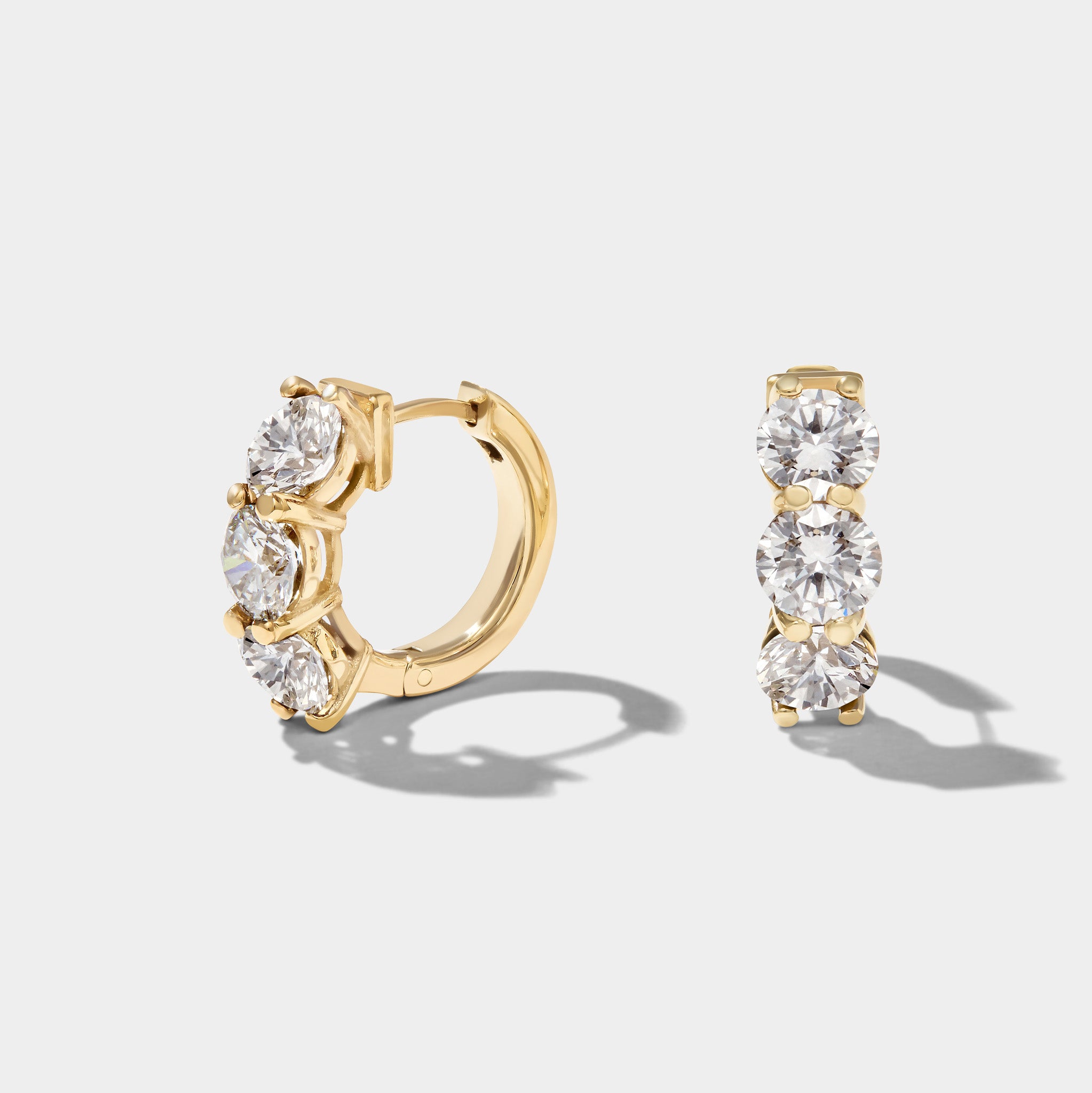 Ebb Tide Diamond Huggies – Lab-Grown Diamond Hoop Earrings in 14k Gold