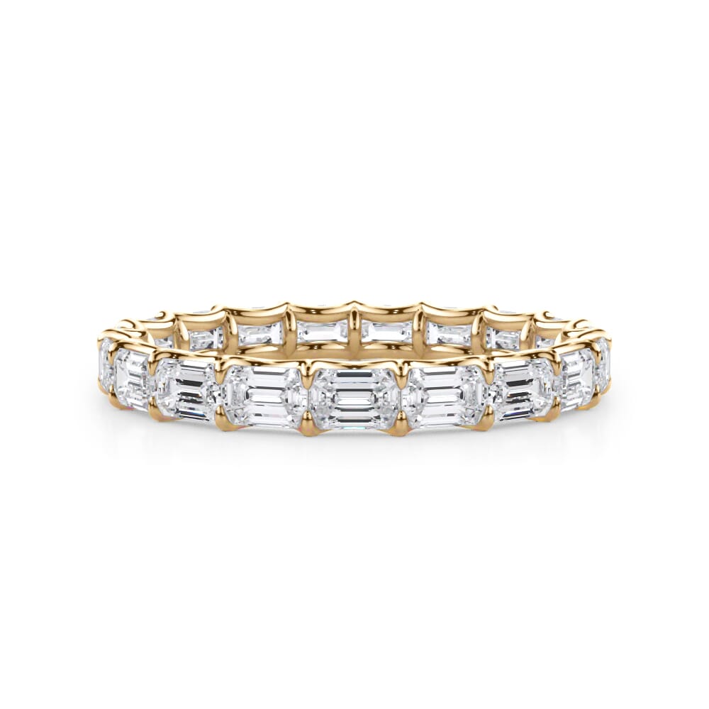 Emerald Cut East-West Lab Grown Diamond Eternity Band in 14k Gold