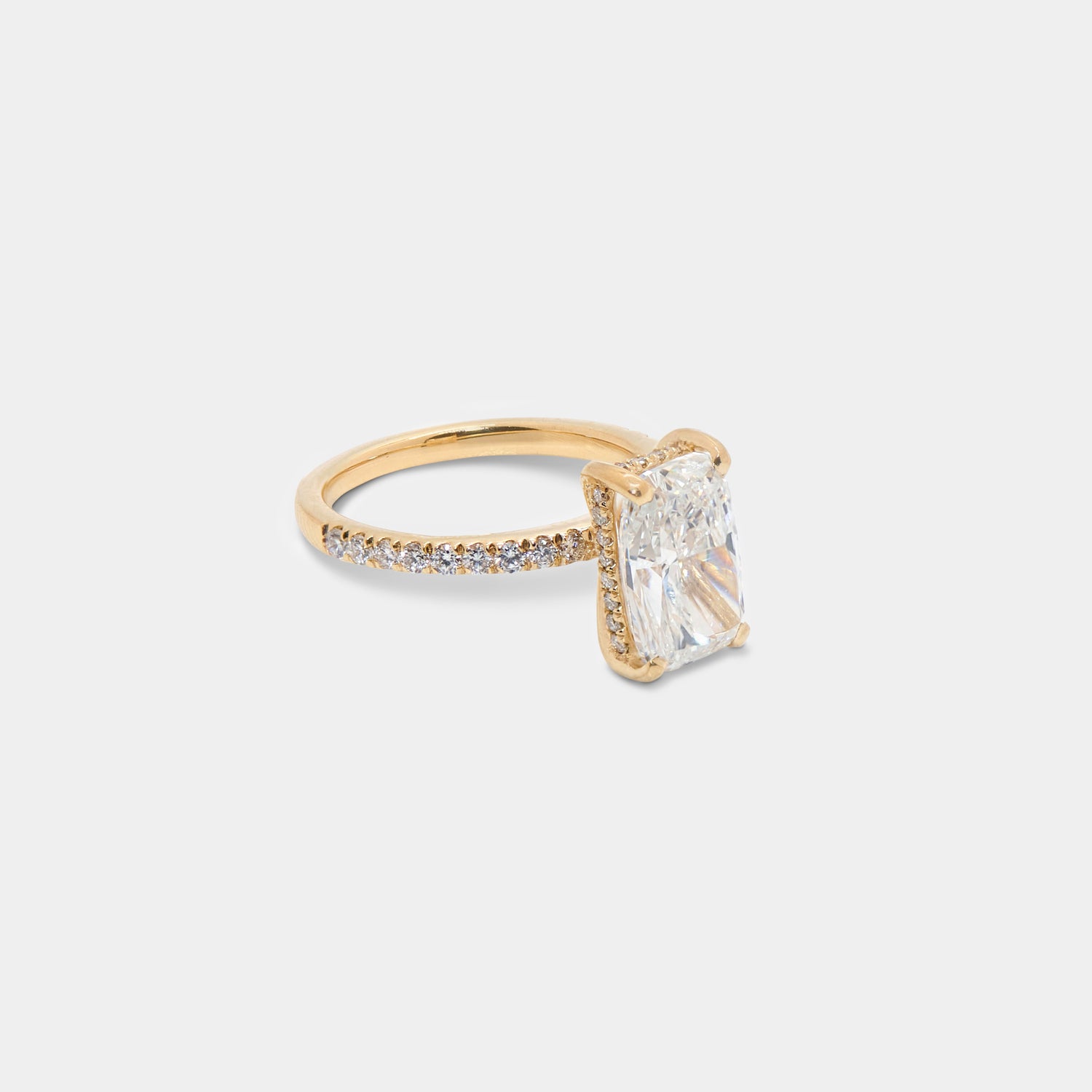 Hidden Halo Cushion Cut Engagement Ring