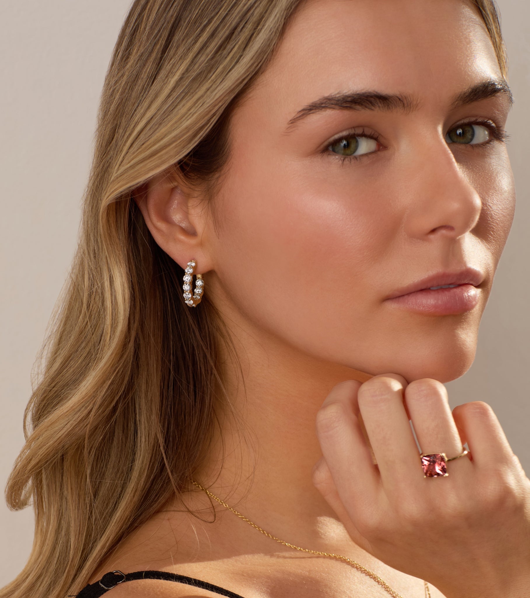 Cairn | 3 Carat Diamond Inside Outside Hoop Earrings