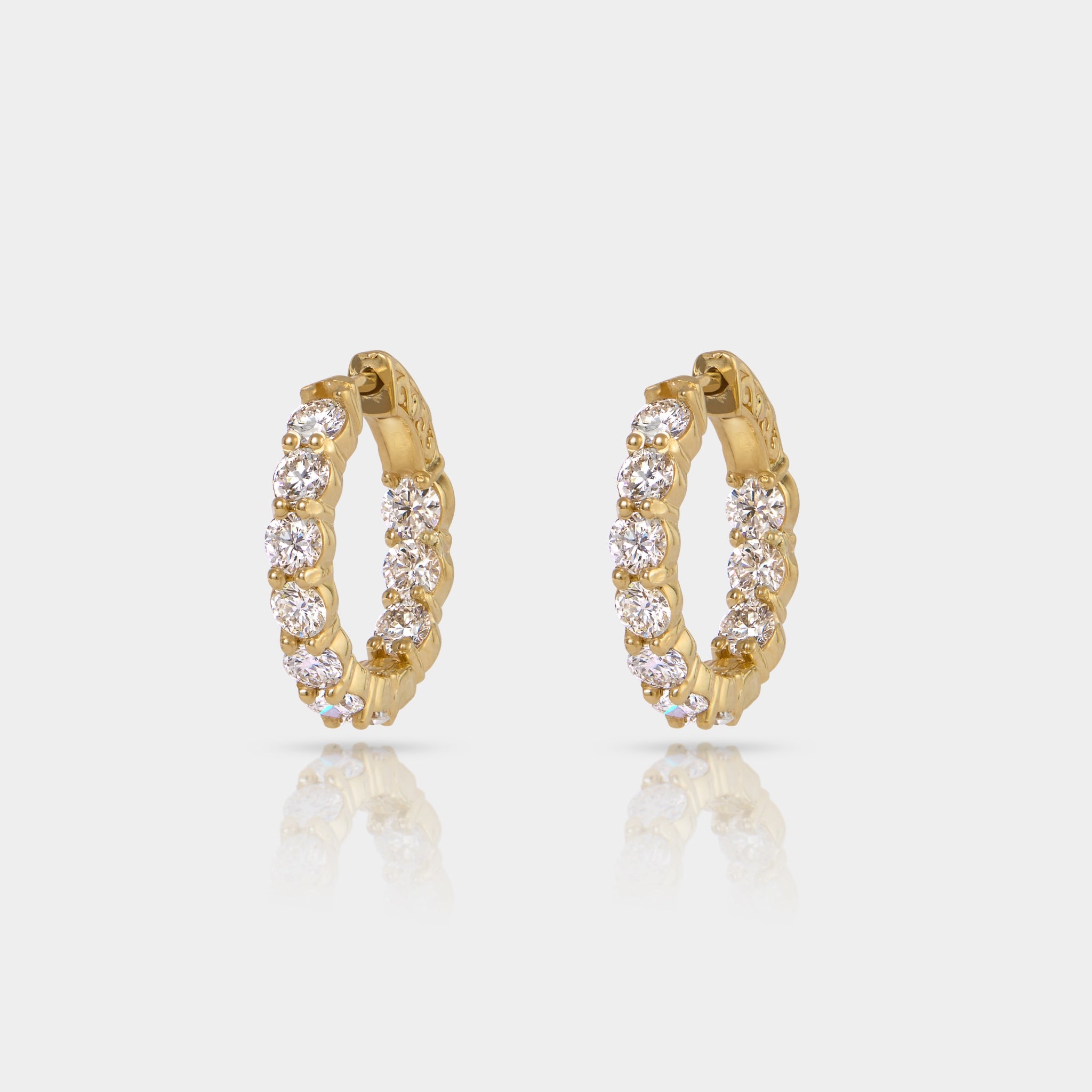 Cairn | 3 Carat Diamond Inside Outside Hoop Earrings