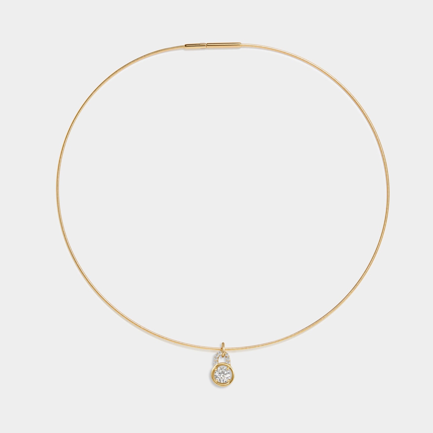 Lab Grown Diamond Locket Omega Chain