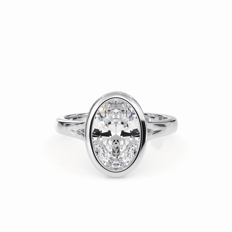 oval lab grown diamond engagement ring