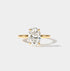 Elongated oval diamond engagement ring in yellow gold, 3 carat lab-grown diamond, custom made in the USA