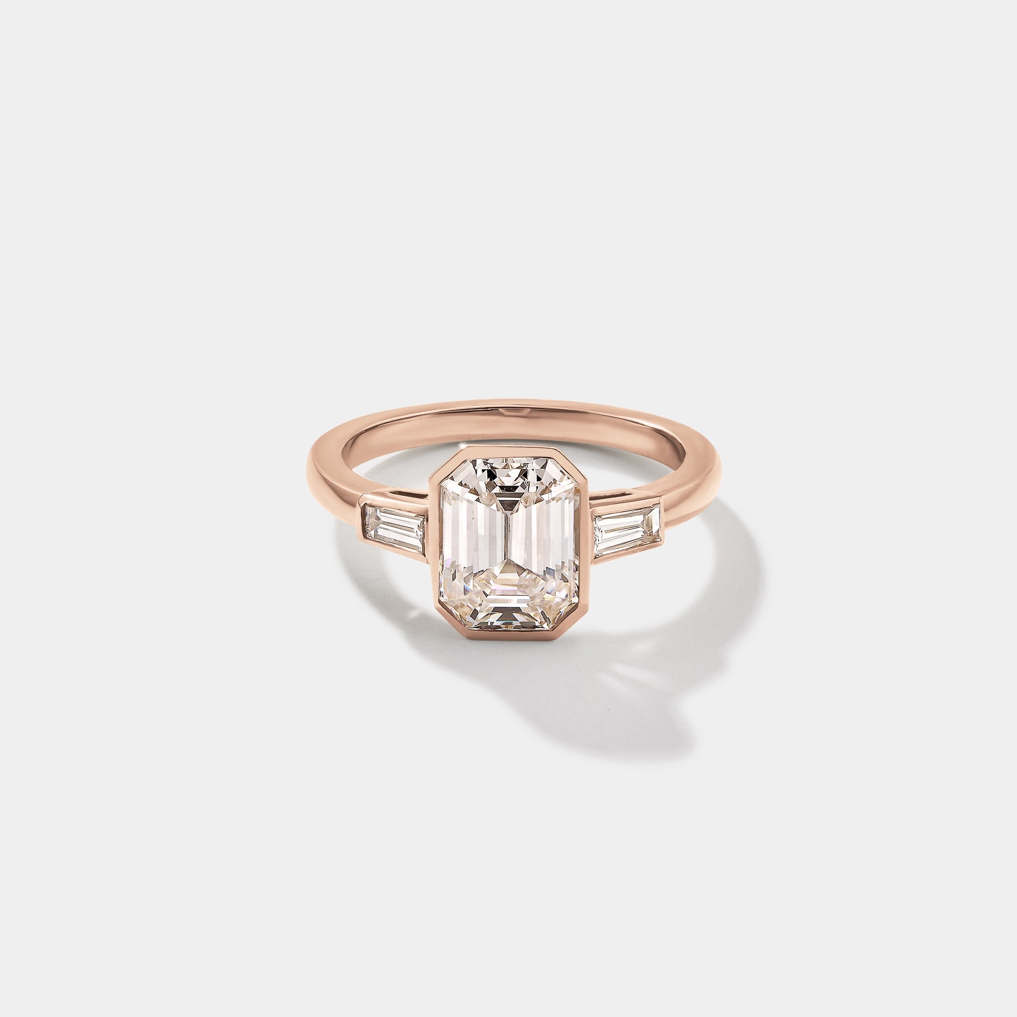 rose gold lab grown diamond engagement ring