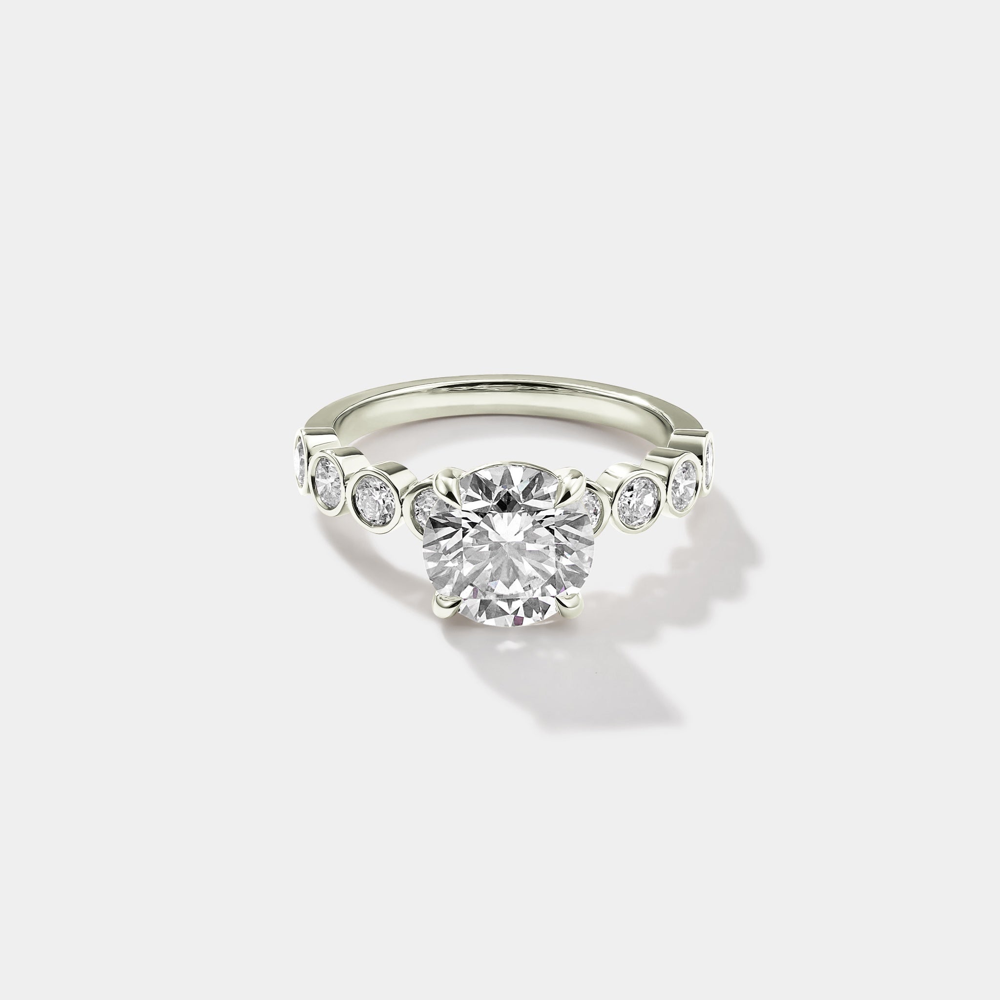 white gold lab grown diamond engagement ring