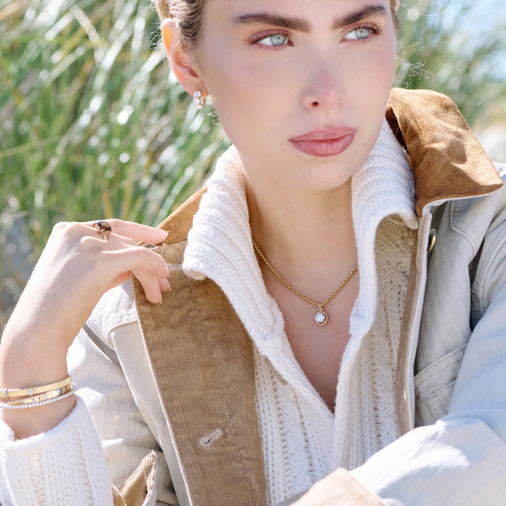 14k gold round lab-grown diamond pendant necklace, 1.5 carats