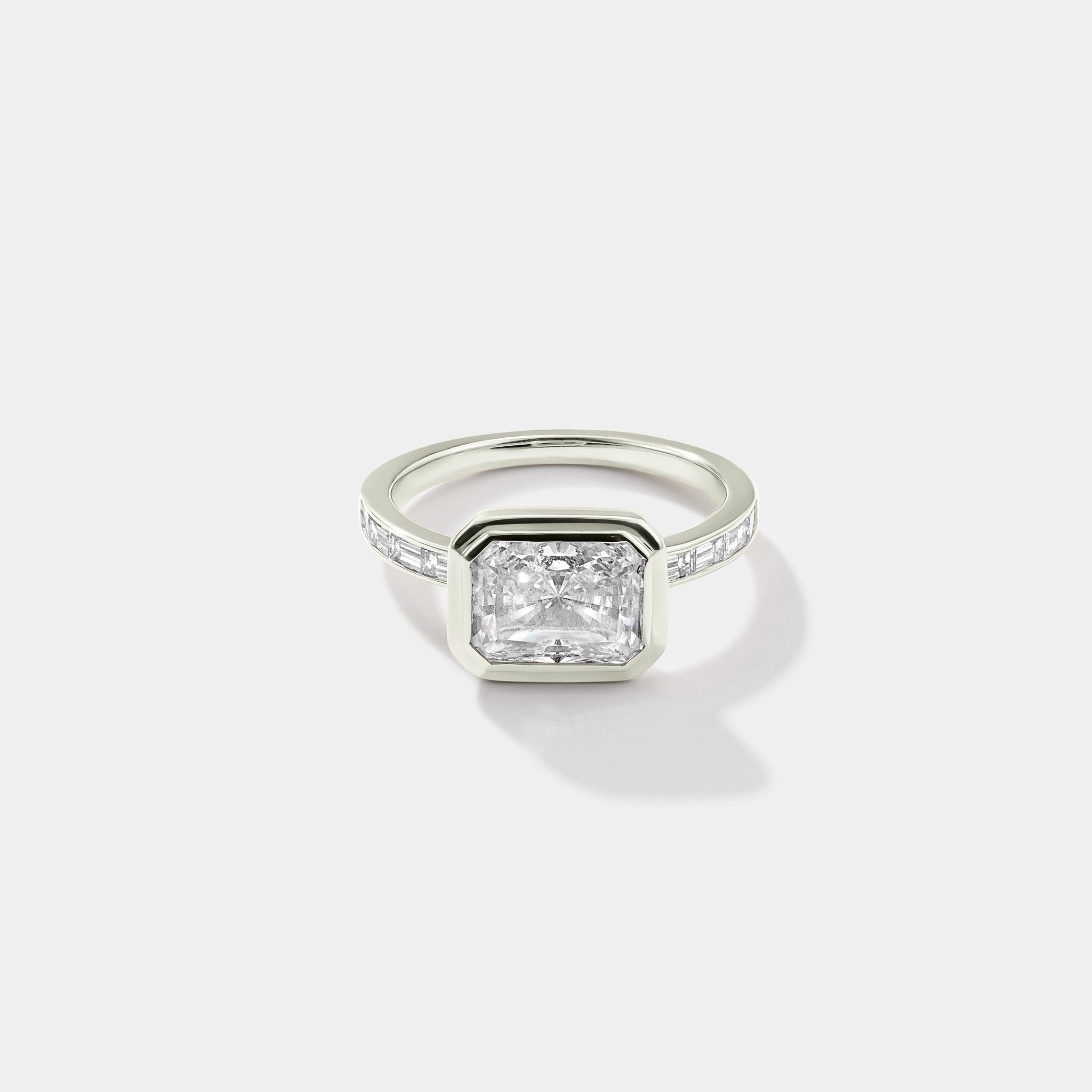 white gold lab grown diamond engagement ring