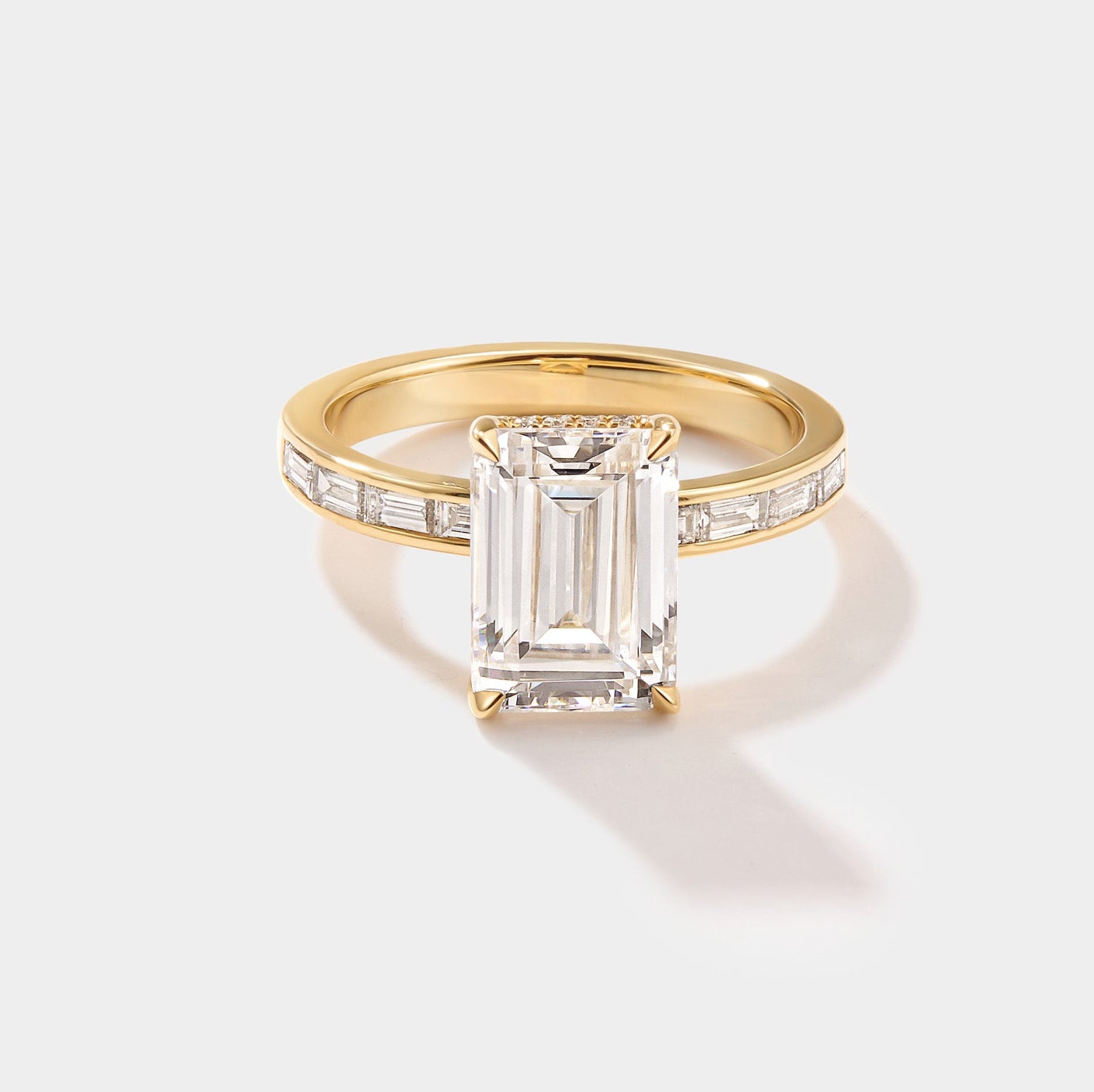 Lab-grown diamond engagement ring in 14k gold inspired by coastal New England design by Cove Fine Jewelry