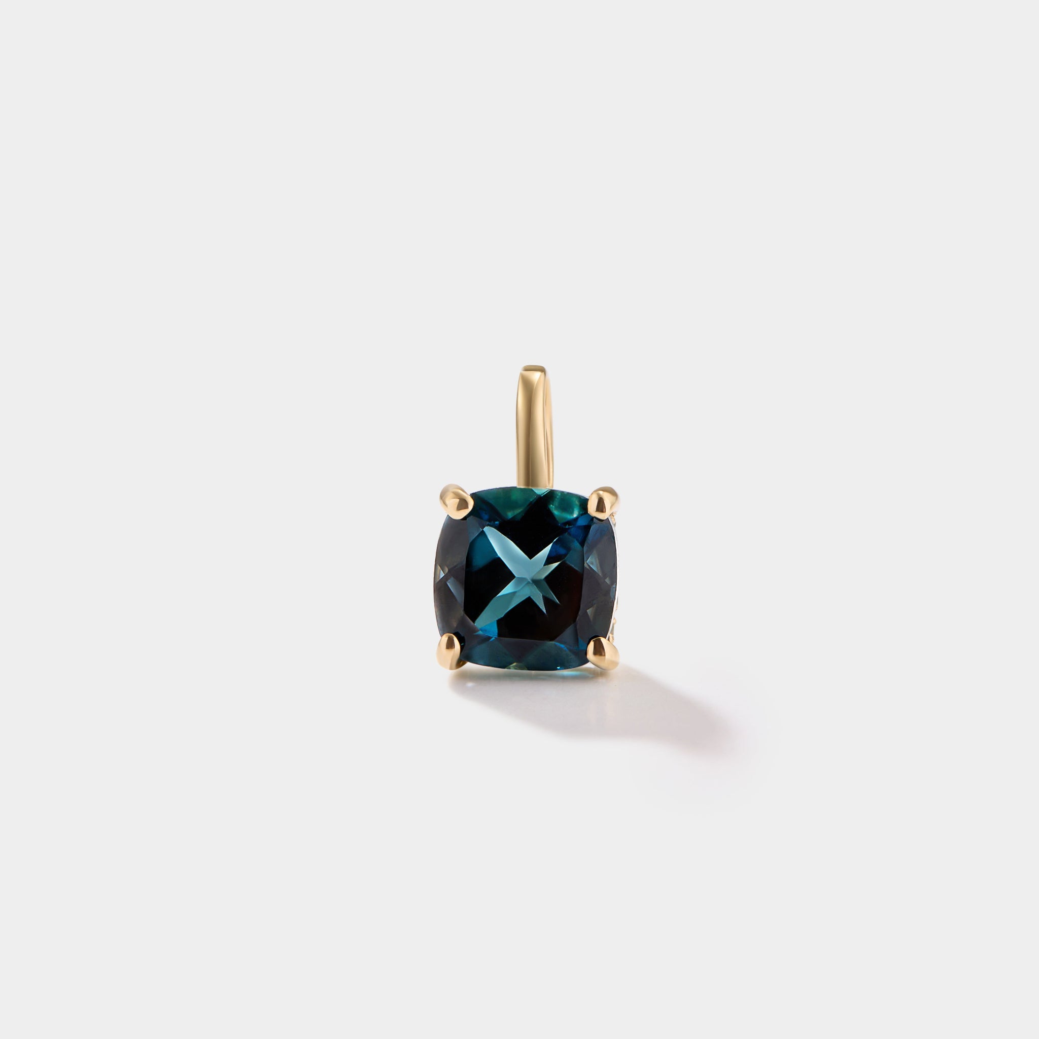 London Blue Topaz necklace with diamond halo