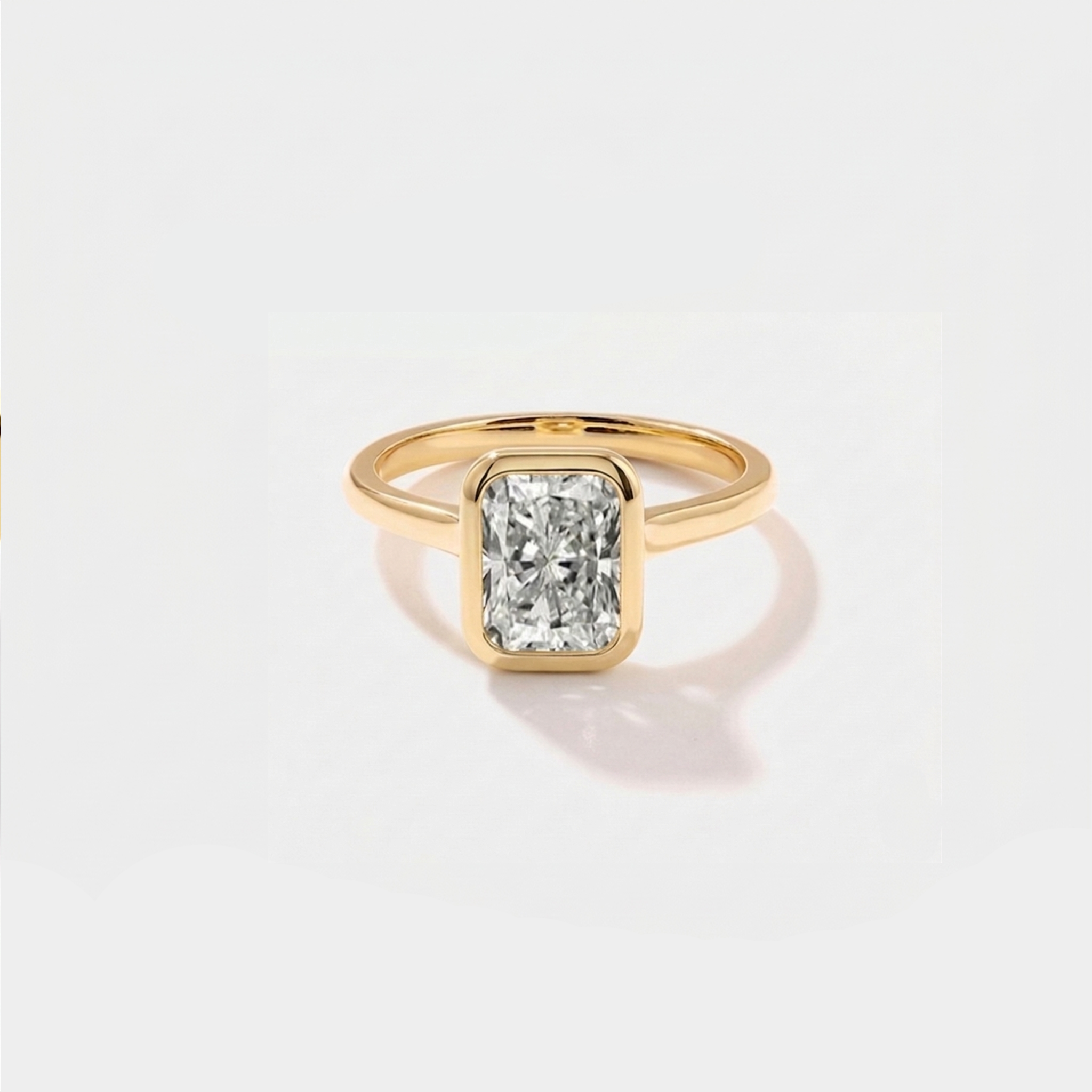 radiant lab grown diamond engagement ring