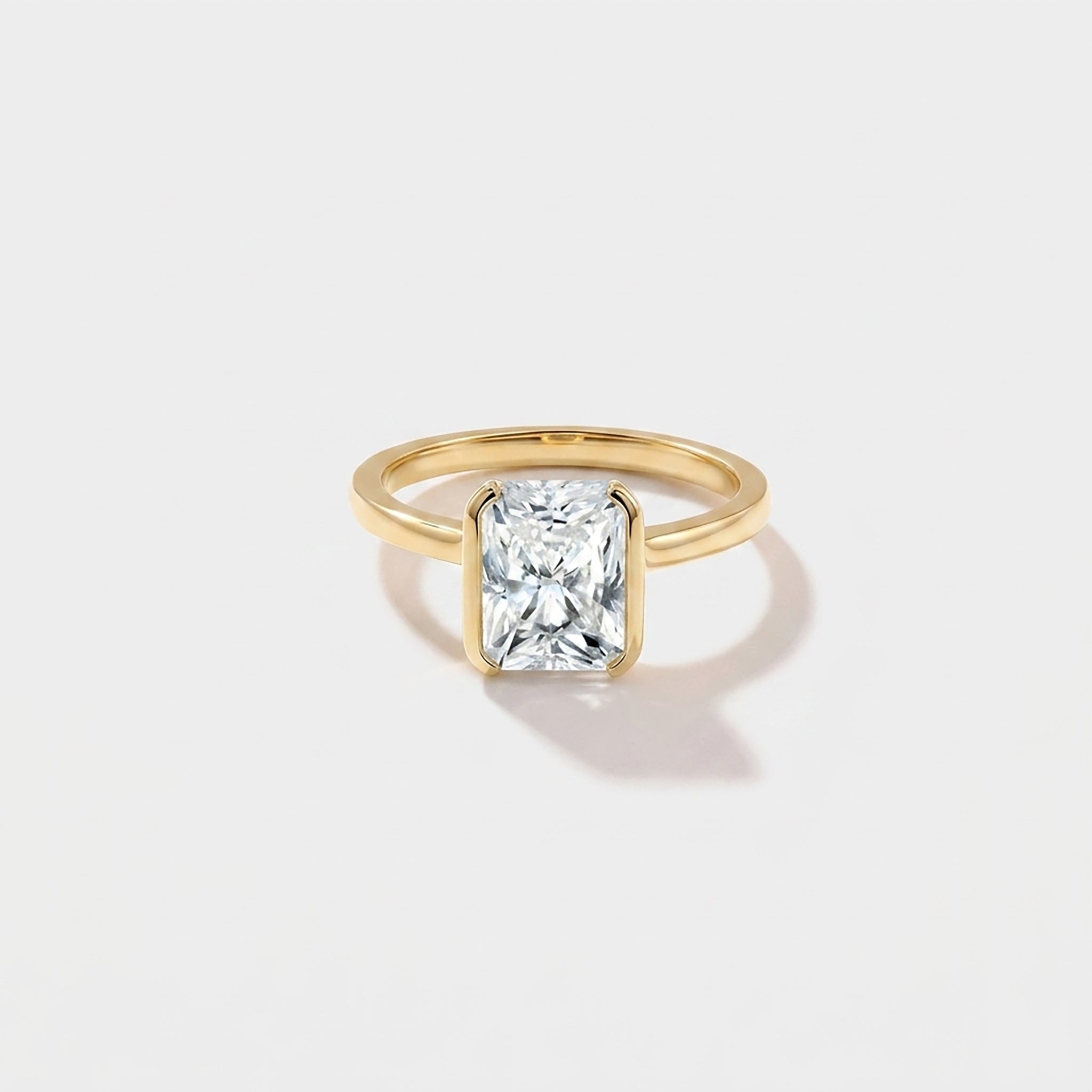 Half Bezel Lab Grown Diamond Engagement Ring