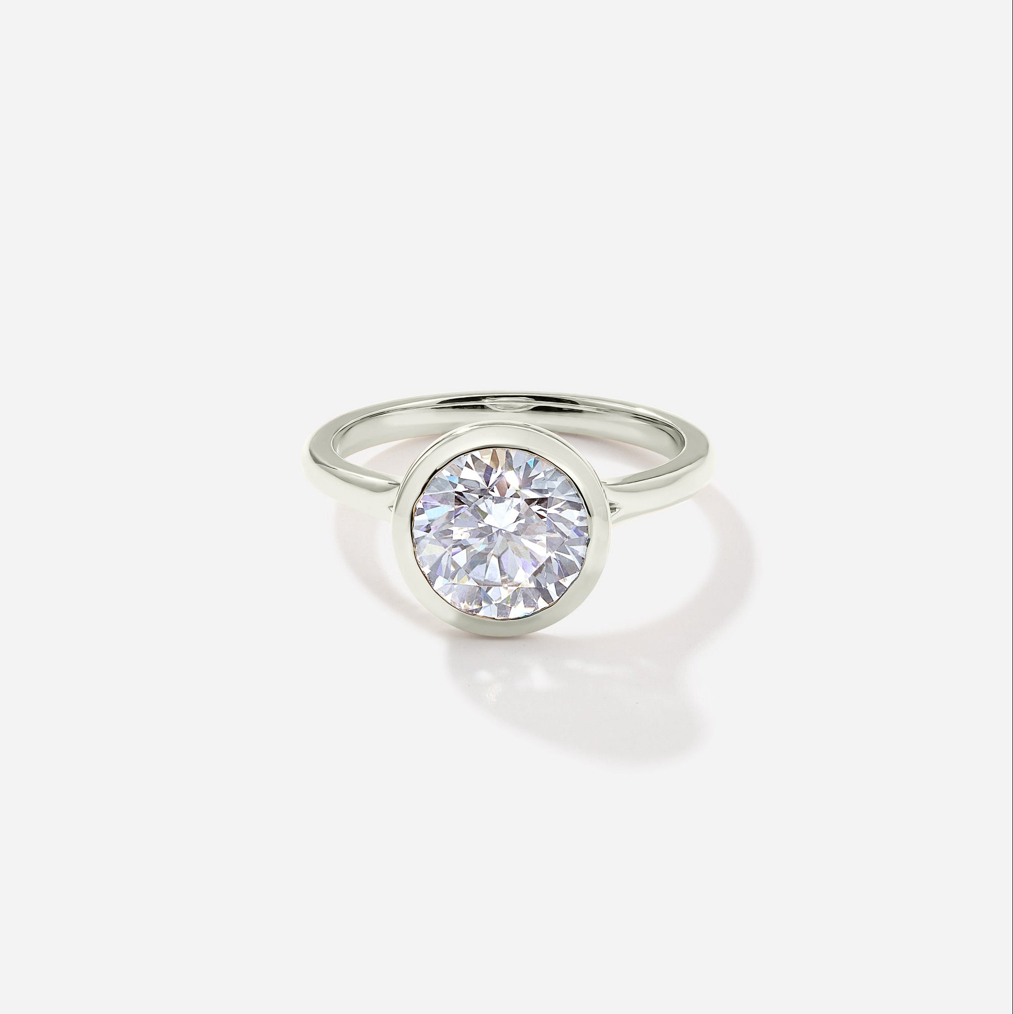 white gold lab grown diamond engagement ring