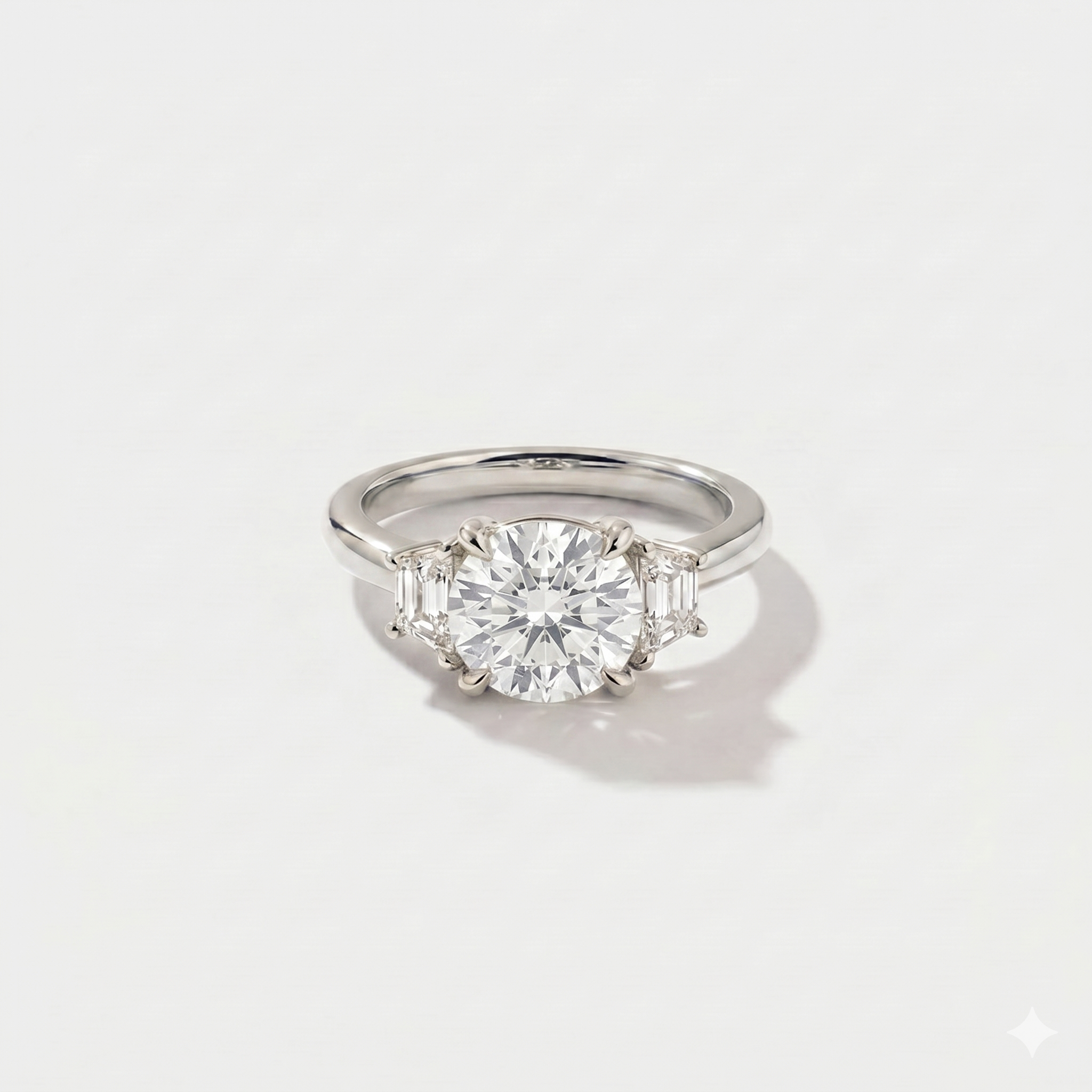 Three Stone Lab Grown Diamond Engagement Ring