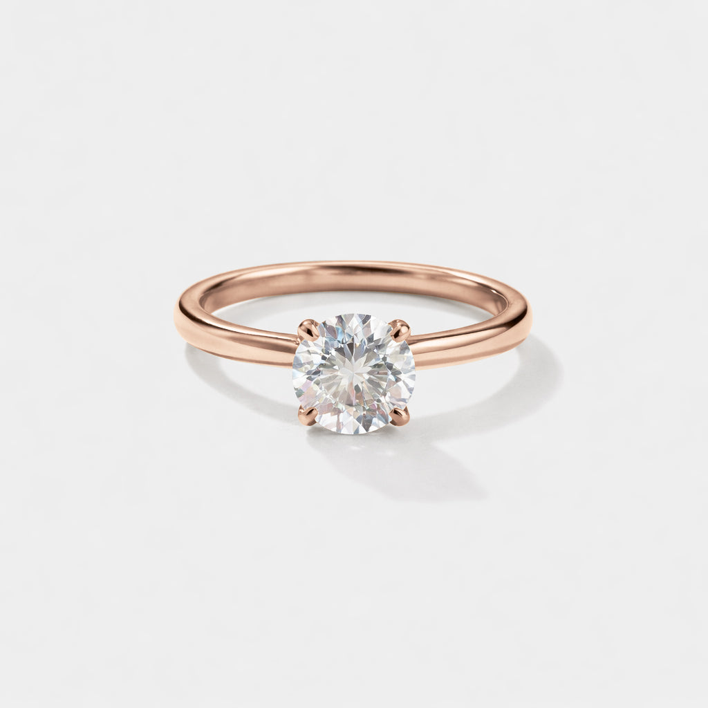 rose gold lab grown diamond engagement ring
