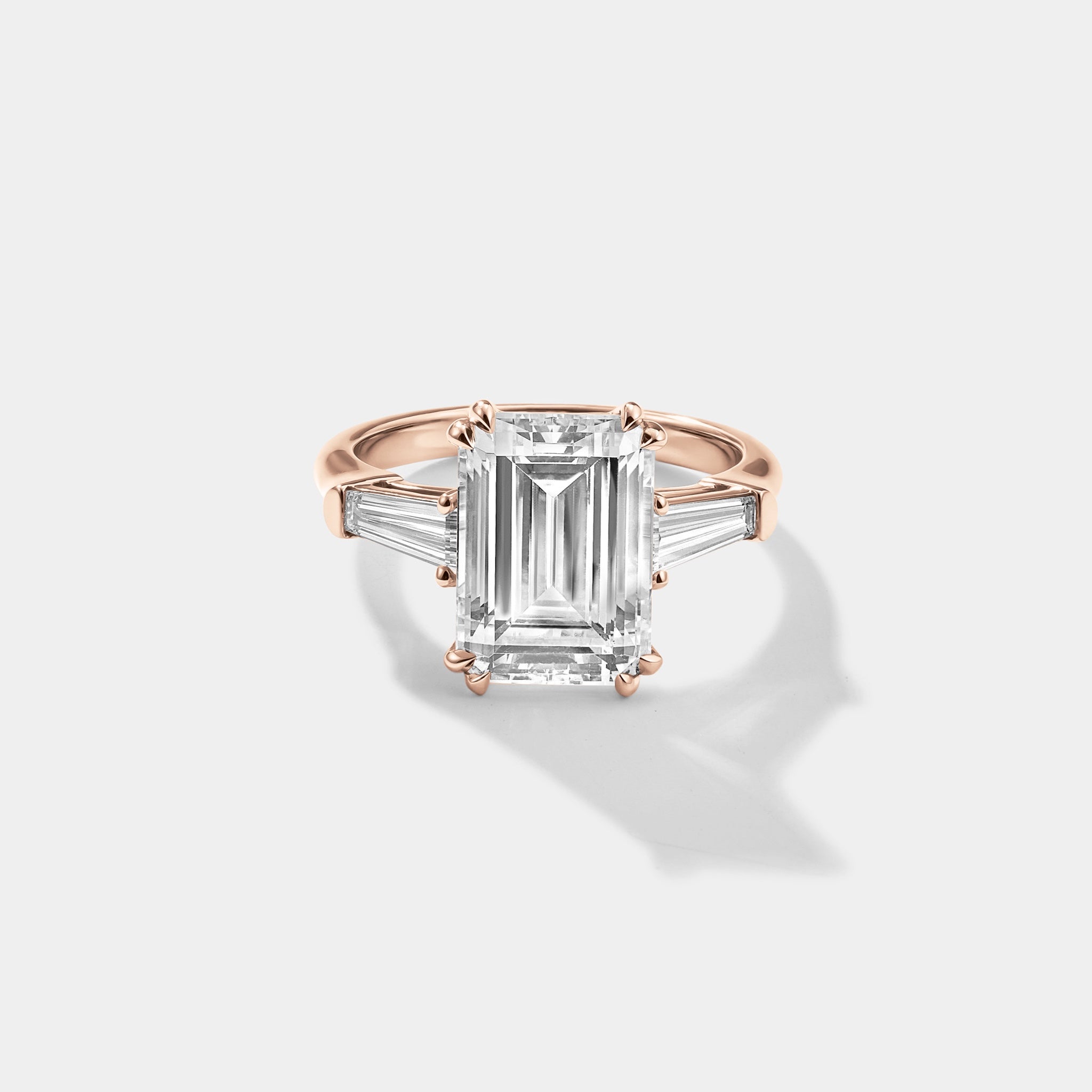 rose gold lab grown diamond engagement ring