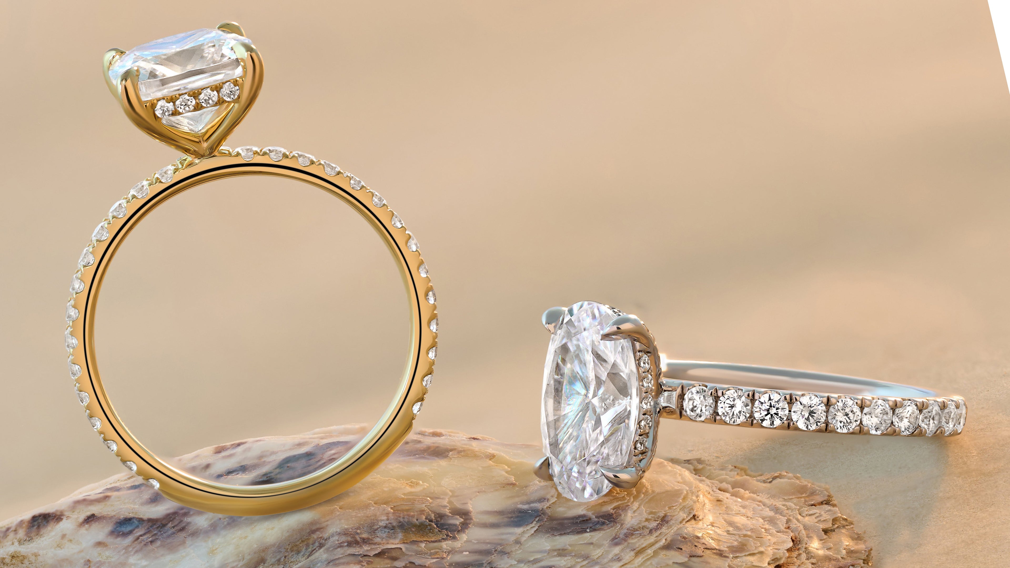 Cathedral Hidden Halo Engagement Rings