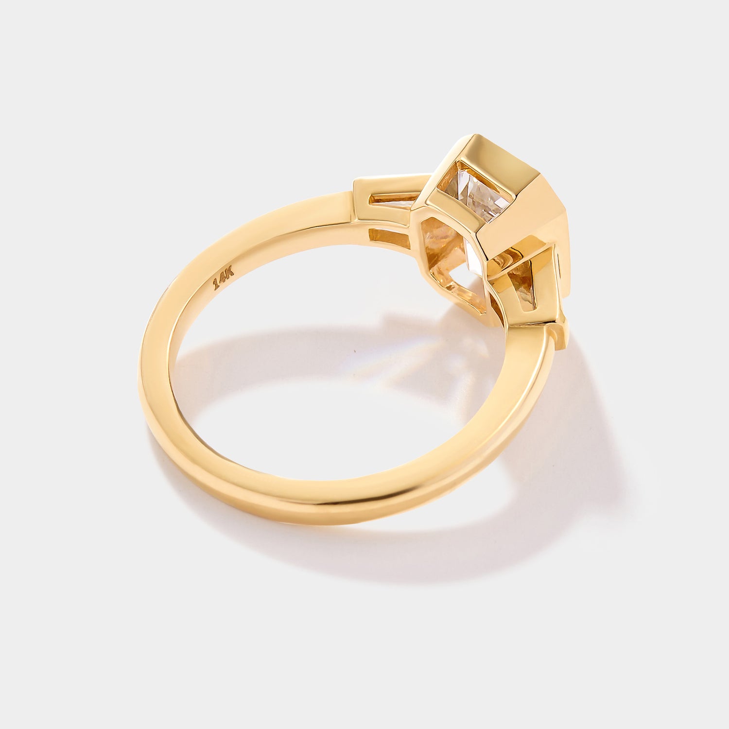 yellow gold lab grown diamond engagement ring