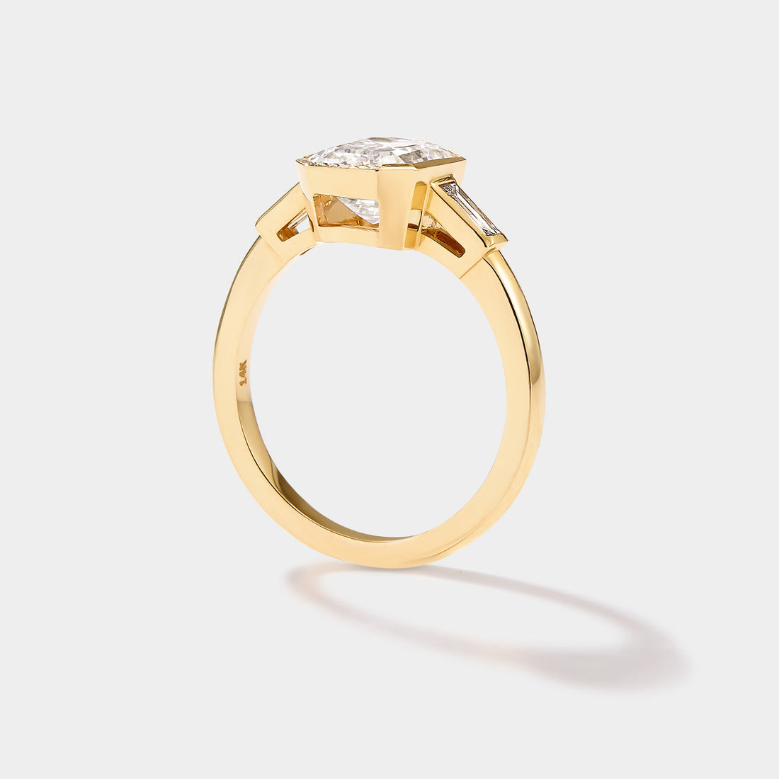 yellow gold lab grown diamond engagement ring