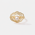 Front view of 14k Gold Oyster ring