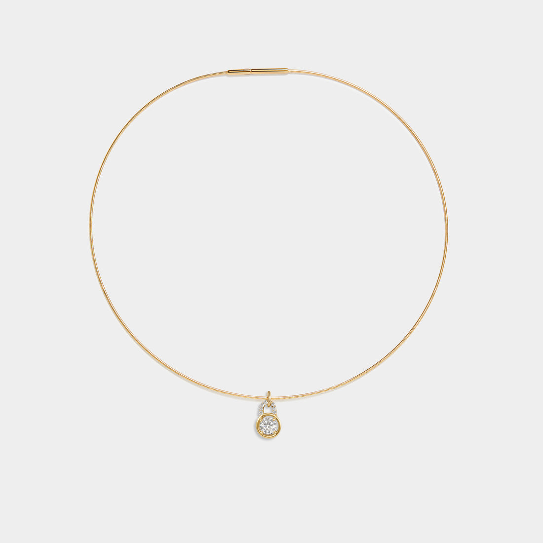 16-inch flexible Omega chain necklace in 14k yellow gold