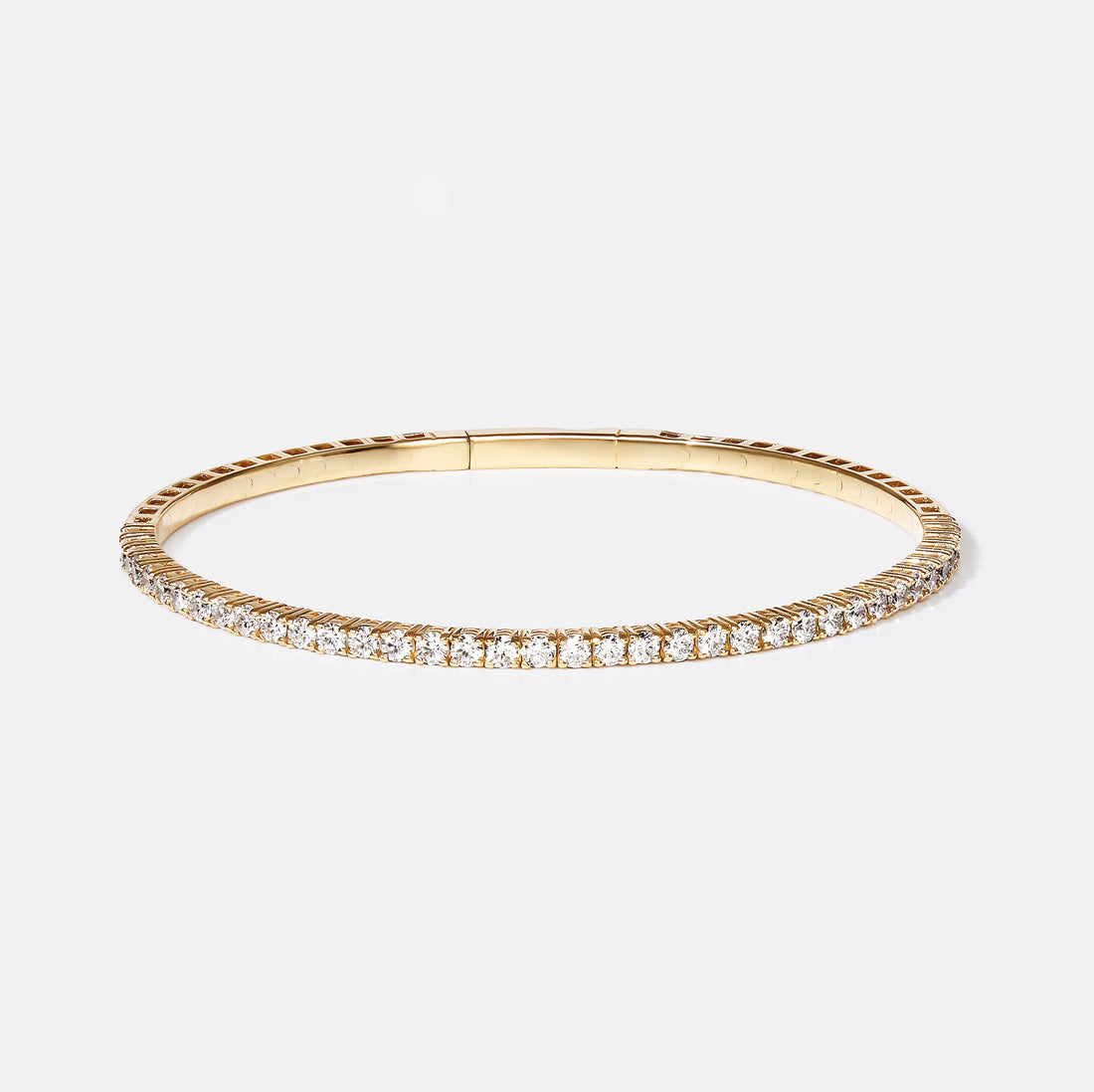 ab-grown diamond tennis bangle with comfort-fit flex design