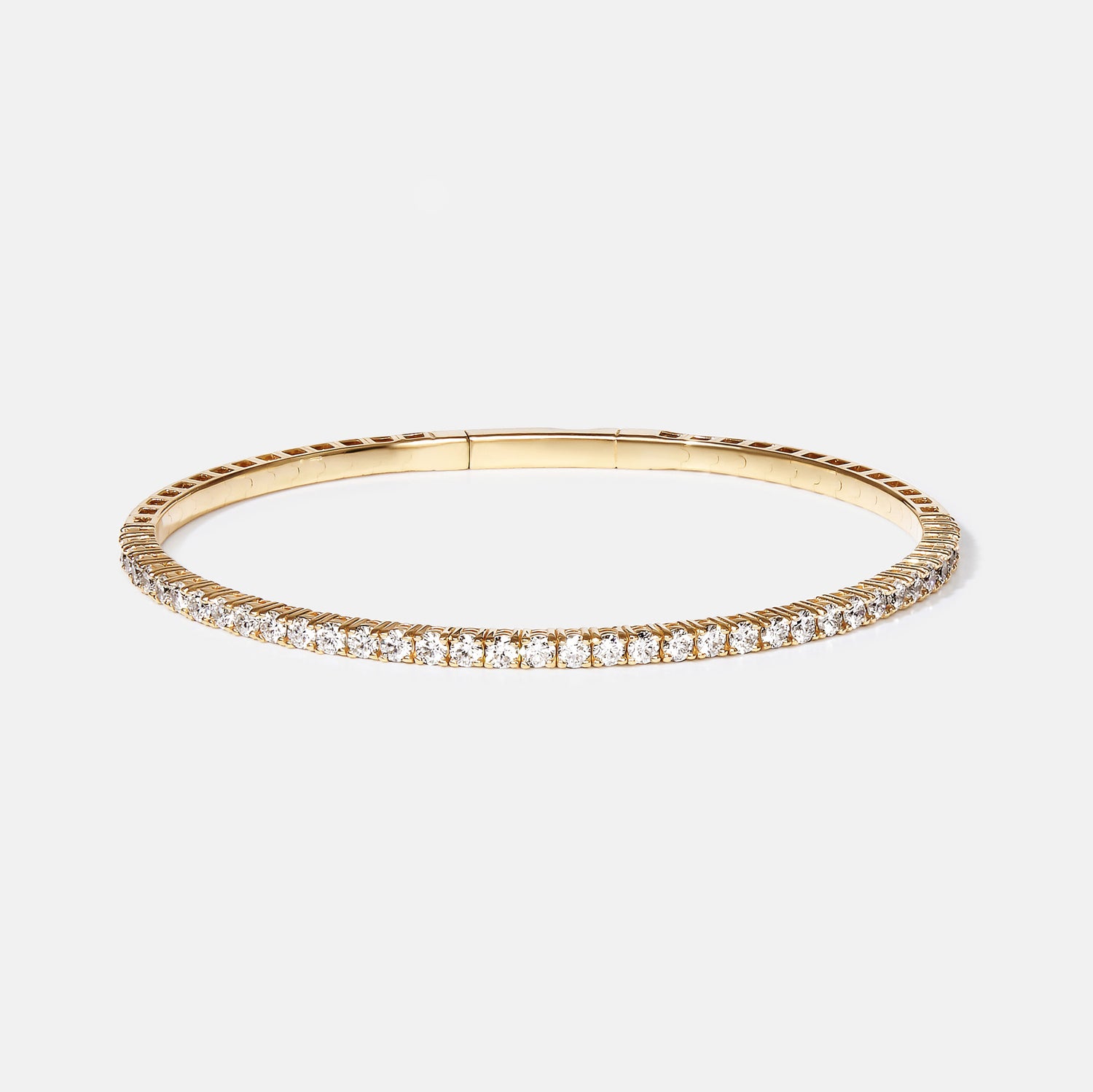 ab-grown diamond tennis bangle with comfort-fit flex design