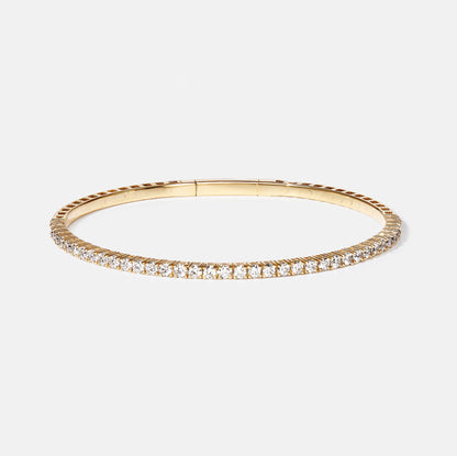 ab-grown diamond tennis bangle with comfort-fit flex design