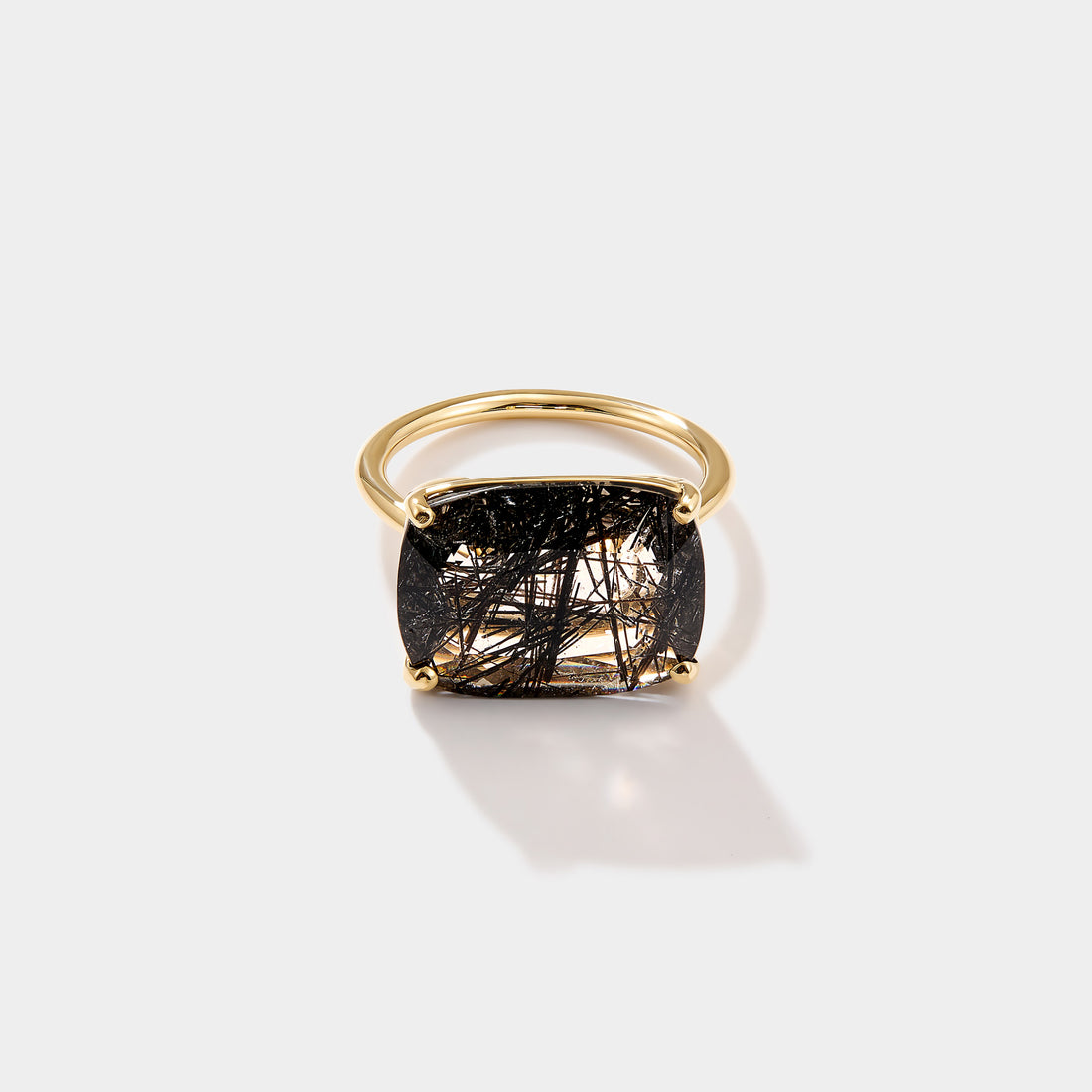 Tourmalated Quartz Statement Ring in 14k Gold | Signature Ring II