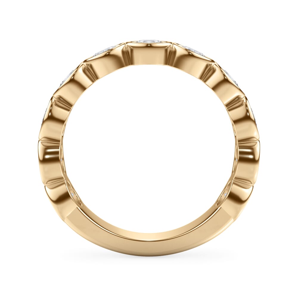 Round Brilliant Lab Grown Diamond Bezel Eternity Wedding Band in 14k Gold