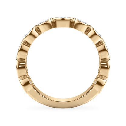 Round Brilliant Lab Grown Diamond Bezel Eternity Wedding Band in 14k Gold