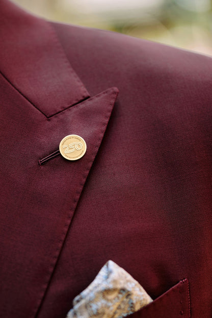 Official America250™ 14K gold lapel pin featuring the America250 logo, licensed commemorative fine jewelry celebrating America&