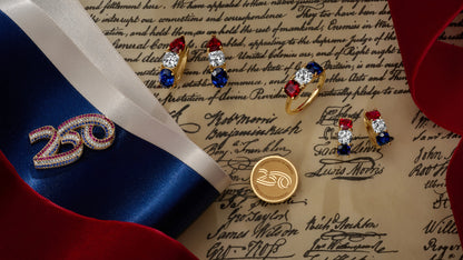 Official America250™ licensed fine jewelr featuring luxury commemorative jewelry celebrating America&