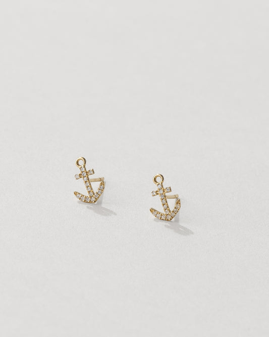 Anchor Diamond Stud Earrings Seacoast NH