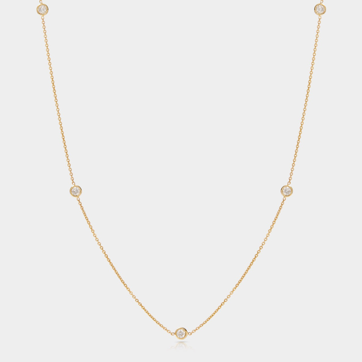Tidal Five-Stone Bezel Station Necklace