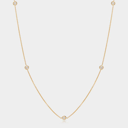 Tidal Five-Stone Bezel Station Necklace