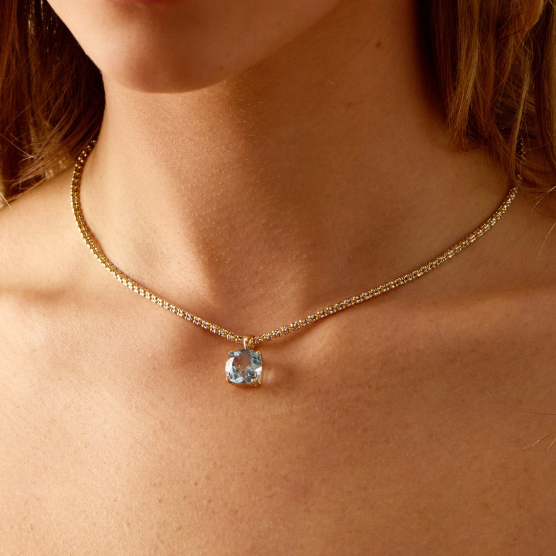 Sky Blue Topaz Necklace 