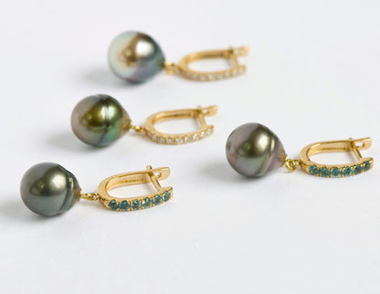 Pacific Blue Tahitian Hoops