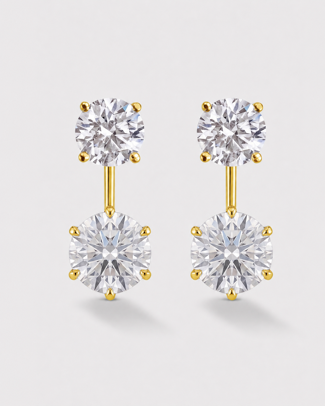 Round Ebb &amp; Flow Lab-Grown Diamond Earring Jackets